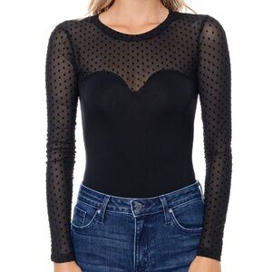 Black Sheer Long Sleeve bodysuit